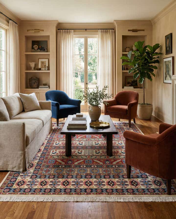 6' 7 x 9' 10 Hand Knotted Kazak Rug