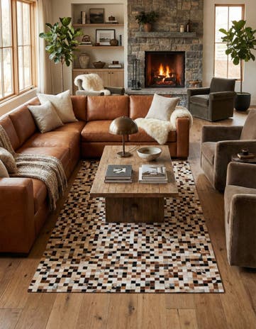 5' x 7' 10 Cowhide Stocks Rug