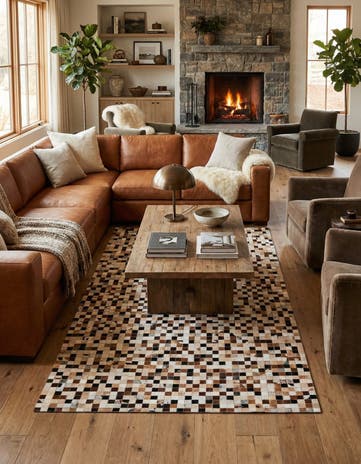 5' x 7' 10 Cowhide Stocks Rug