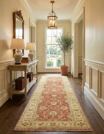 2' 8 x 9' 6 Hand Knotted Peshawar Ziegler Runner Rug