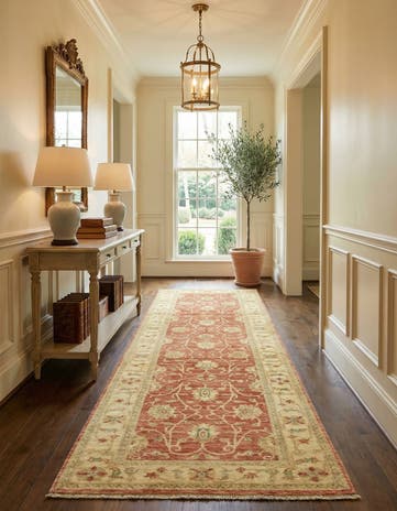 2' 8 x 9' 6 Hand Knotted Peshawar Ziegler Runner Rug