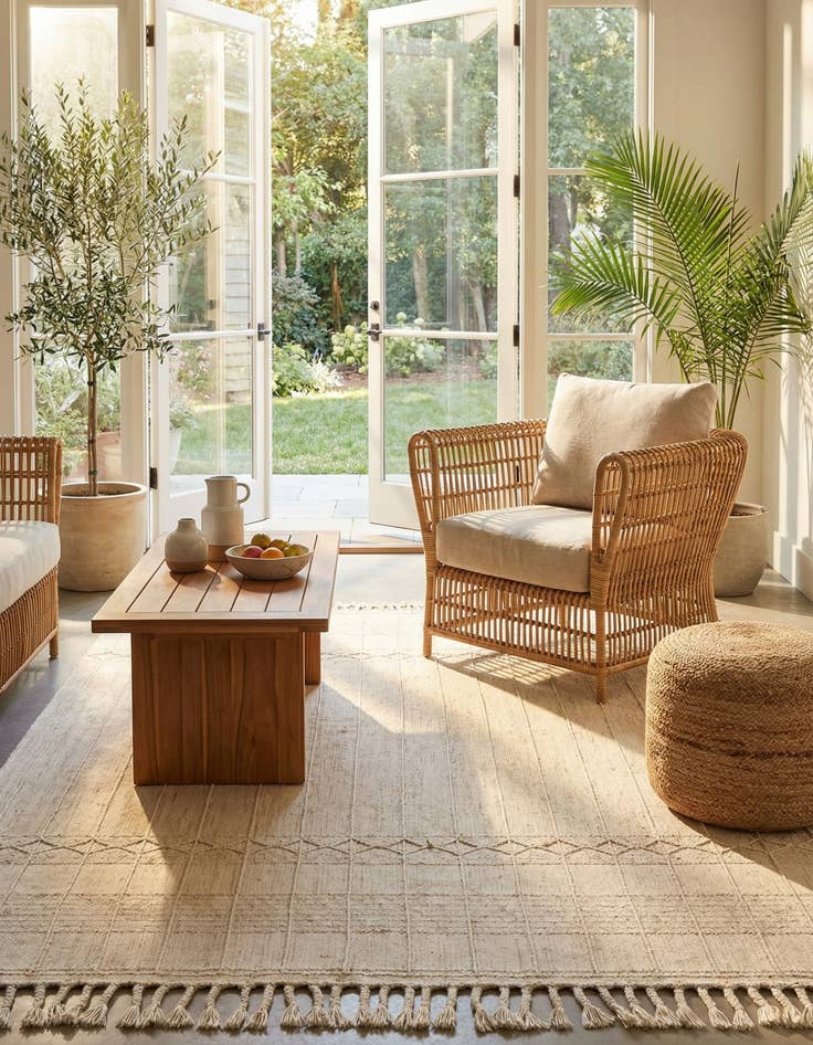 Detail image of  9' x 12'  Washable Eco Bohemian Indoor / Outdoor Rug