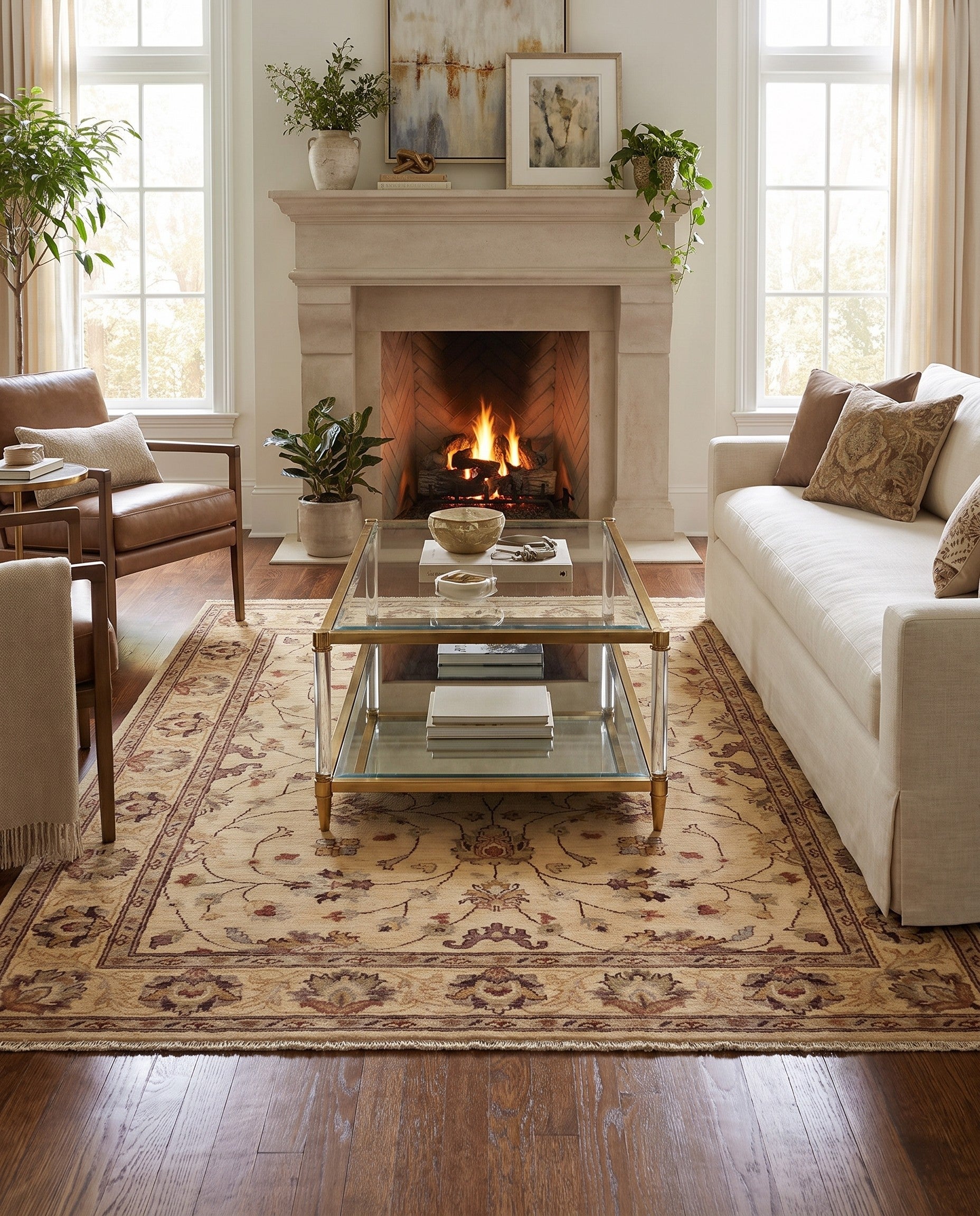 4' 10 x 6' 7 Hand Knotted Ziegler Rug