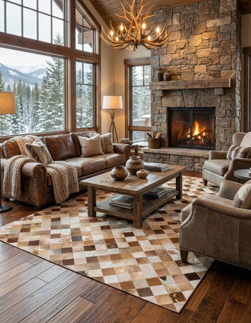 5' 1 x 7' 11 Cowhide Stocks Rug