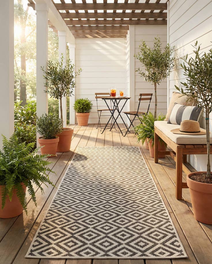 Detail image of 2' 7 x 10' Easy-Clean Jill Zarin Costa Rica Indoor / Outdoor Runner Rug