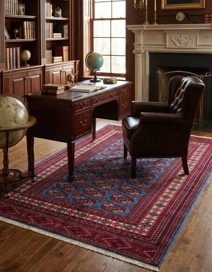 Detail image of 4' 2 x 6' 6  Hand Knotted Bokhara Wool Rug