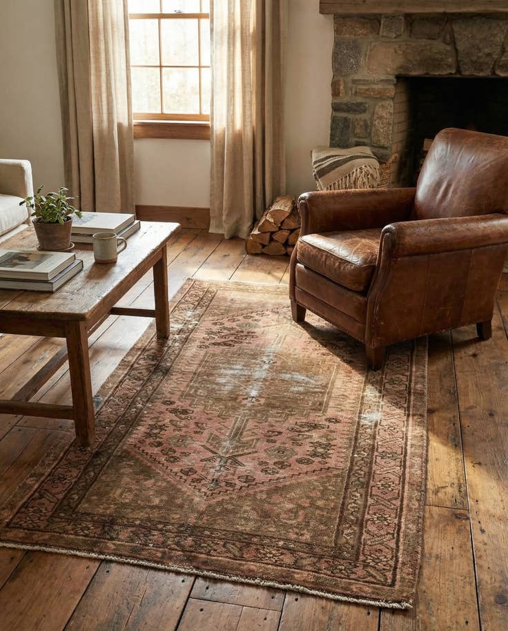 Detail image of 3' 5 x 5' 10 Hand Knotted Ultra Vintage Persian Wool Rug
