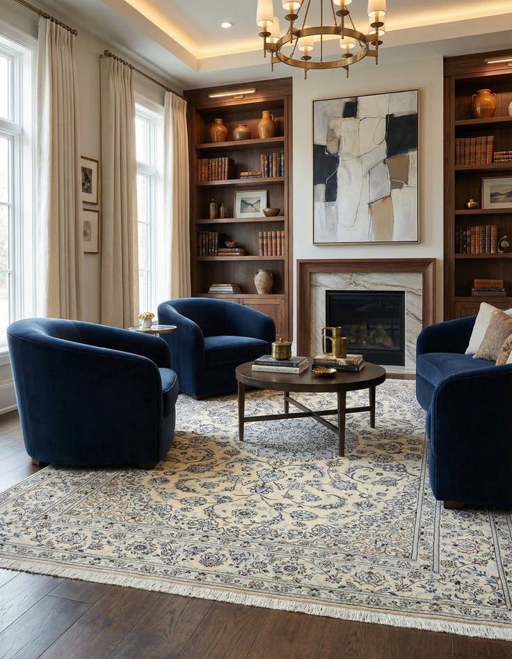 Detail image of  6' 8 x 9' 8 Nain Wool Rug