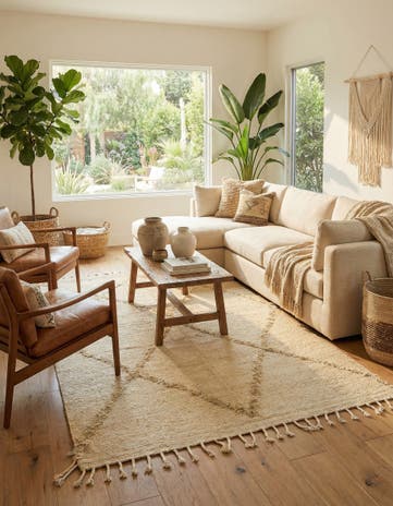 5' 1 x 8' 10 Hand Knotted Moroccan Wool Rug