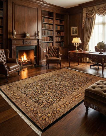 5' 1 x 7' 7 Ghom Silk Rug