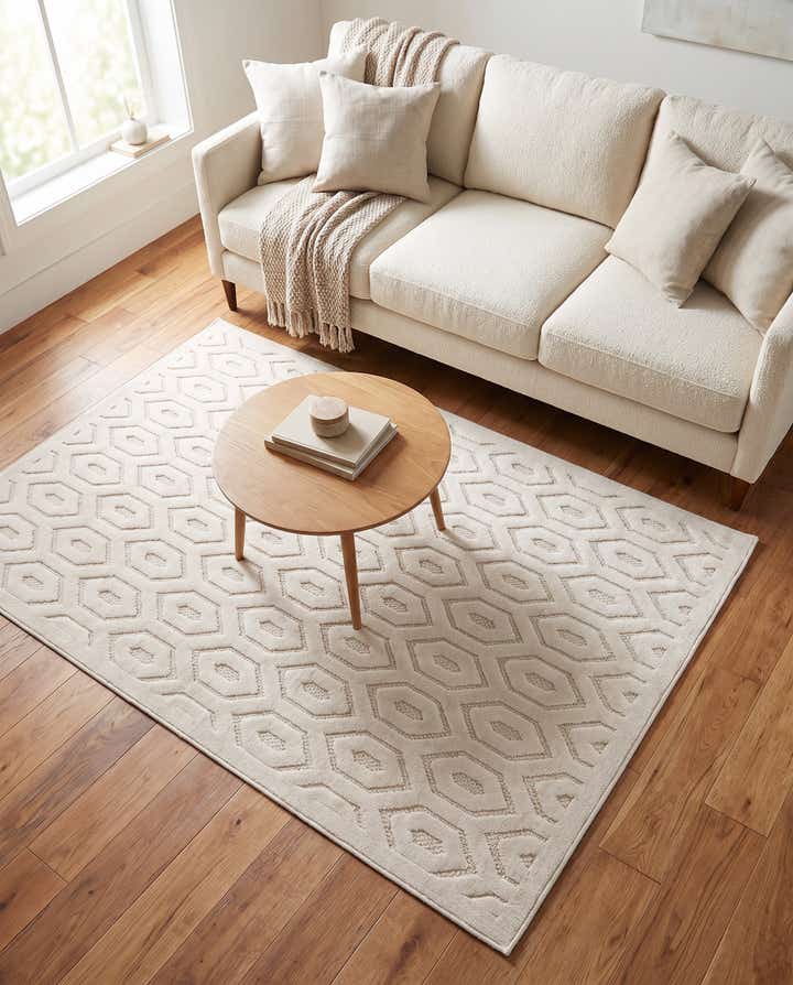 4' x 6' Easy-Clean Trellis Textured Indoor / Outdoor Rug