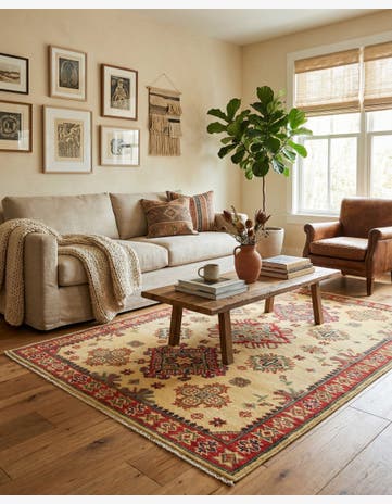 4' x 6' 2 Hand Knotted Kazak Rug