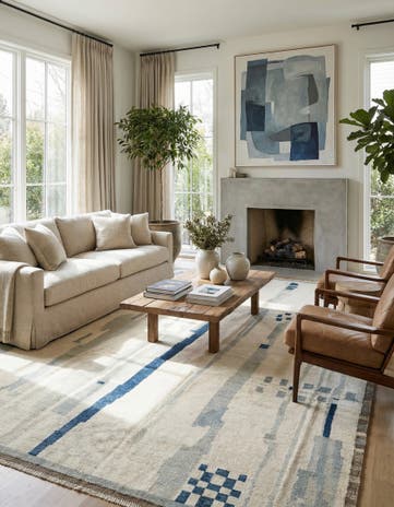 8' 9 x 12' 7 Hand Knotted Beni Marok Rug