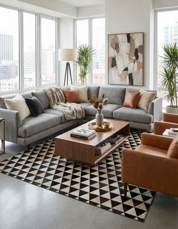 5' 2 x 8' 2 Cowhide - Patchwork Rug
