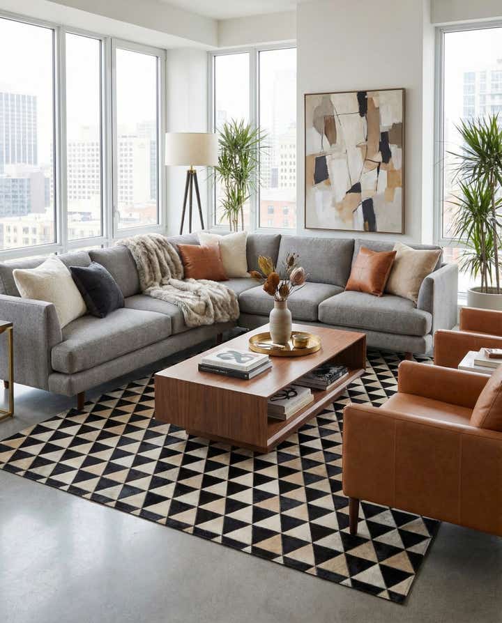 5' 2 x 8' 2 Cowhide - Patchwork Rug