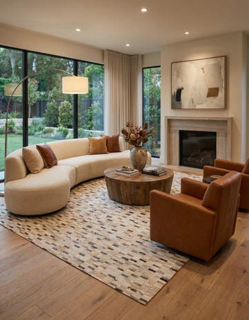 7' 11 x 9' 11 Cowhide Stocks Rug