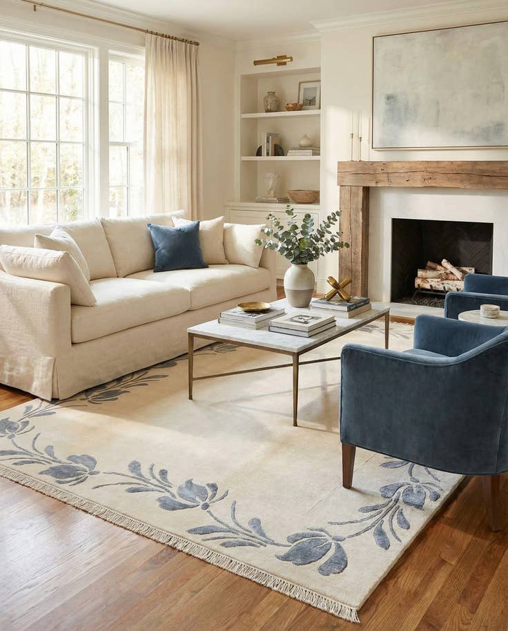 Detail image of 6' 7 x 9' 10 Hand Knotted Darya Wool Rug