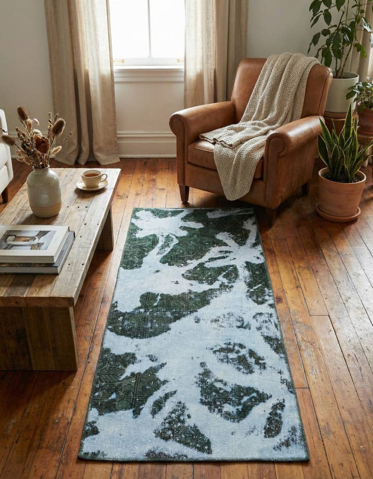 Detail image of 2' 7 x 6'  Hand Knotted Ultra Vintage Persian Wool Runner Rug