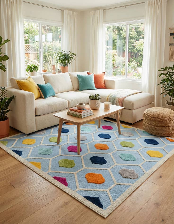 Detail image of 7' 10 x 7' 10  Washable Aruba Indoor / Outdoor Square Rug