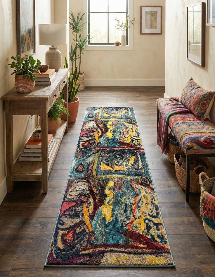 Detail image of 2' x 8'  Washable Haerfest Runner Rug