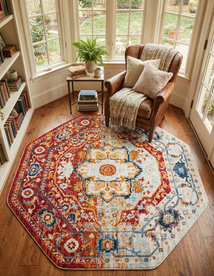 Detail image of  7' 10 x 7' 10 Madeline Vintage Octagon Rug