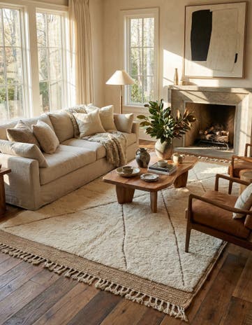 5' 6 x 8' Hand Knotted Moroccan Wool Rug