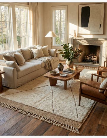 5' 6 x 8' Hand Knotted Moroccan Wool Rug
