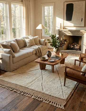 5' 6 x 8' Hand Knotted Moroccan Wool Rug