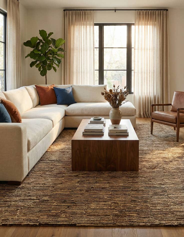 Detail image of  6' 5 x 9'  Hand Knotted Darya Wool Rug