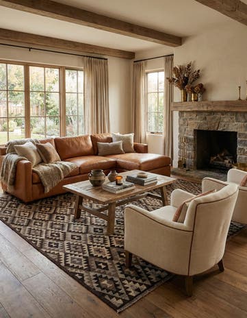6' 9 x 9' 1 Hand Woven Kilim Maymana Wool Rug