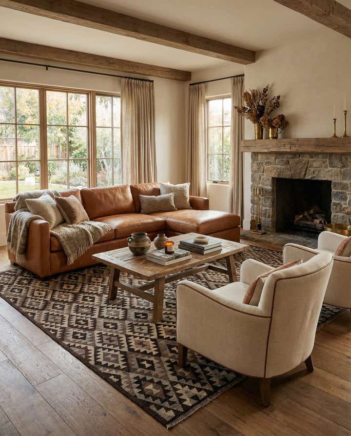 6' 9 x 9' 1 Hand Woven Kilim Maymana Wool Rug