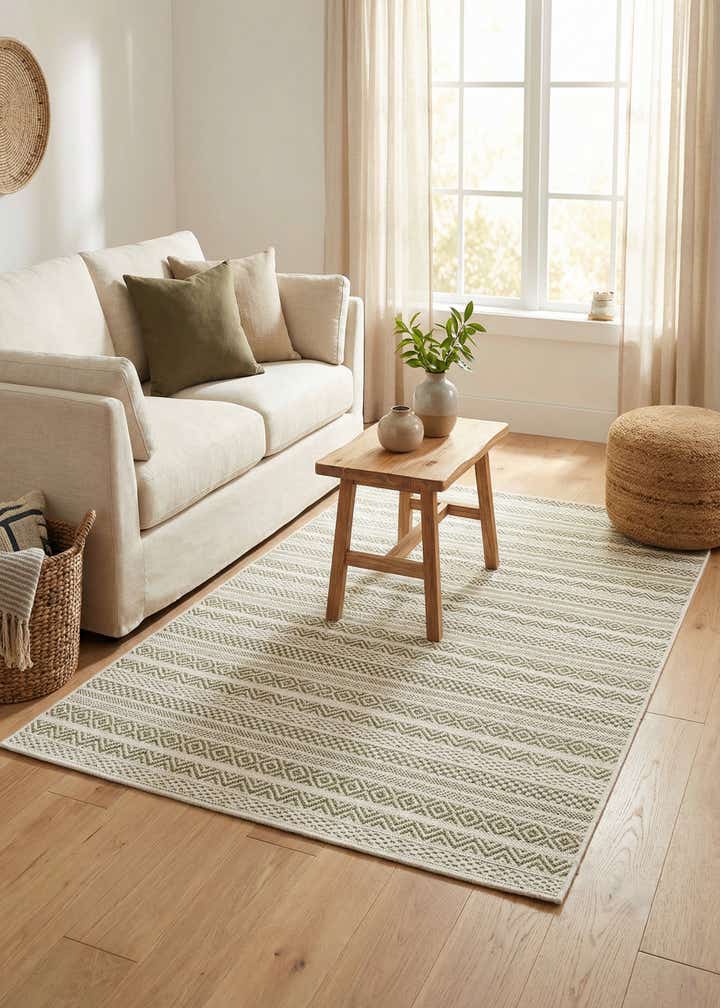 4' x 6' Easy-Clean Striped Indoor / Outdoor Rug