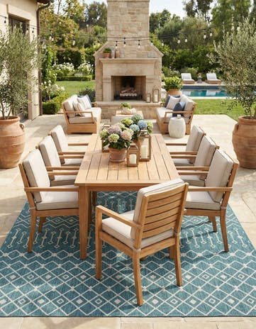 10' x 13' Easy-Clean Lattice Indoor / Outdoor Rug