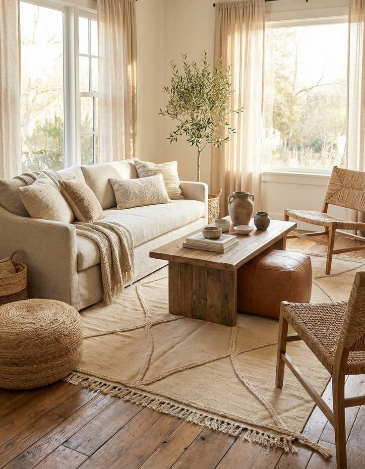 Detail image of 3' 5 x 5'  Hand Knotted Moroccan Wool Rug