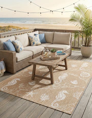 9' x 12' Easy-Clean Coastal Indoor / Outdoor Rug