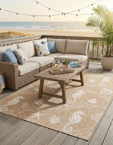 9' x 12' Easy-Clean Coastal Indoor / Outdoor Rug