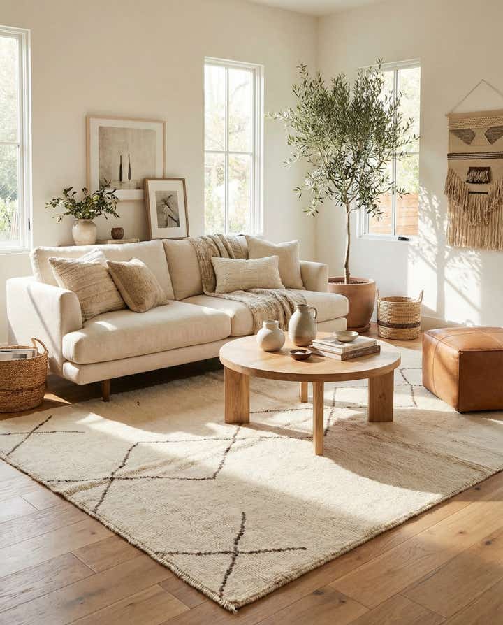 5' 8 x 7' 10 Hand Knotted Moroccan Wool Rug