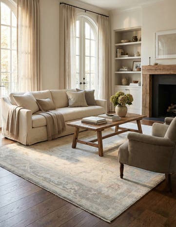 8' 3 x 10' 3 Hand Knotted Oushak Wool Rug