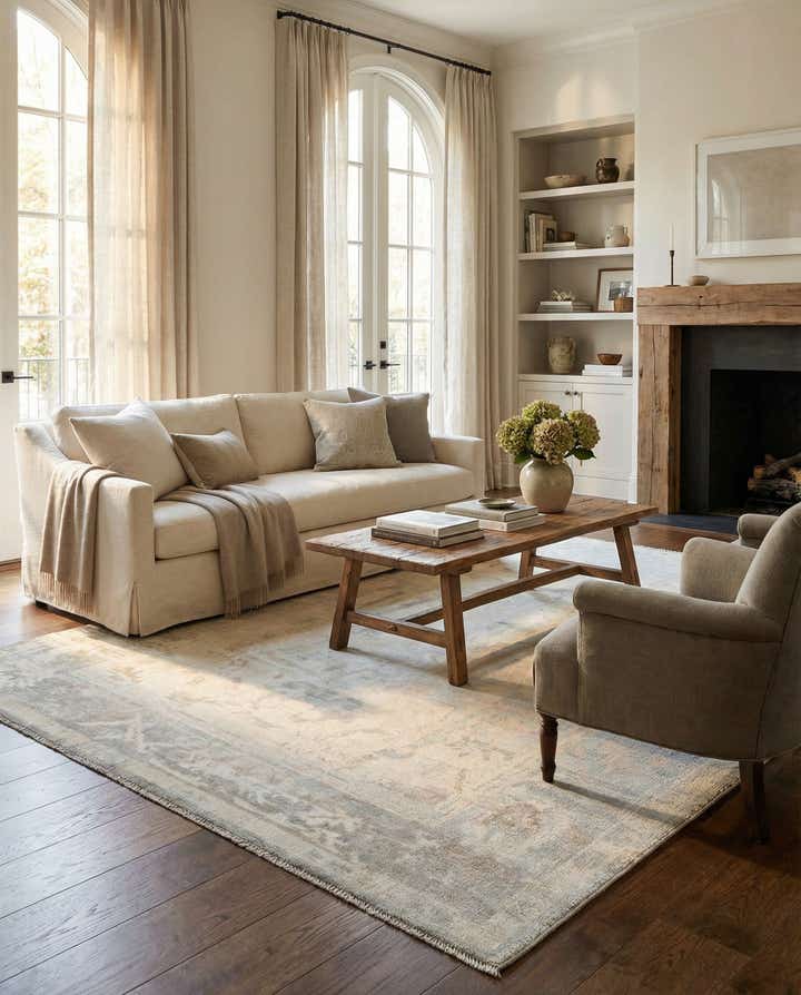 8' 3 x 10' 3 Hand Knotted Oushak Wool Rug