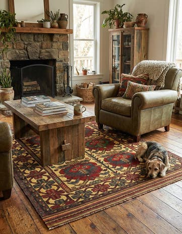 4' 2 x 5' 11 Hand Knotted Sumak Wool Rug