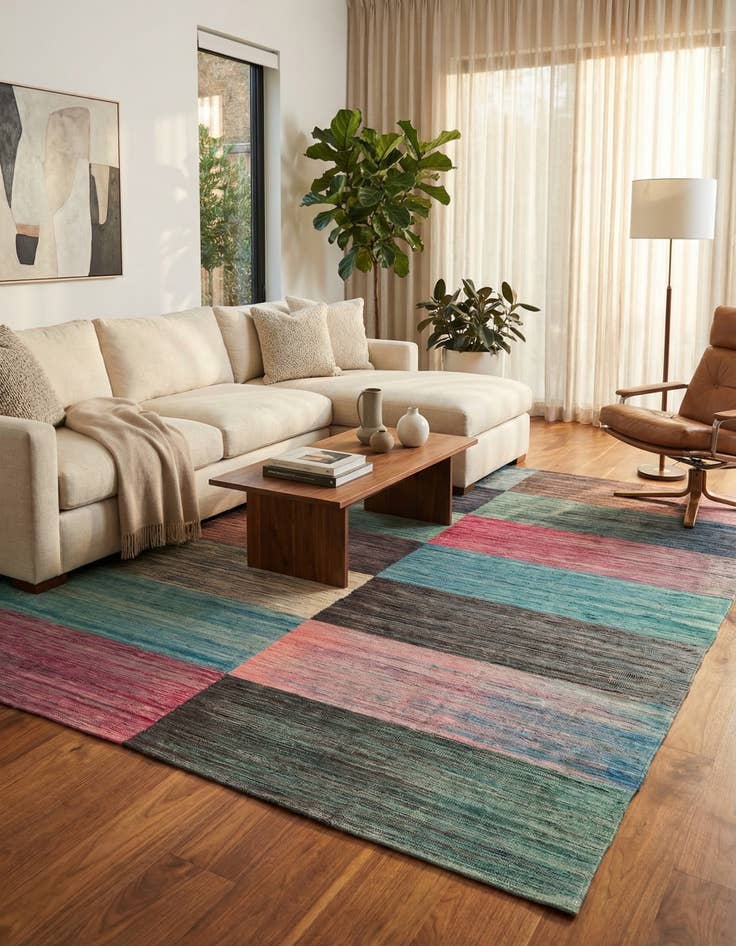 Detail image of 7' 9 x 9' 8  Hand Woven Kilim Modern Wool Rug