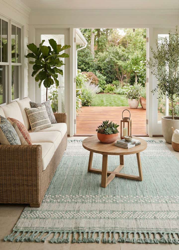 7' 10 x 10' Easy-Clean Eco Bohemian Indoor / Outdoor Rug