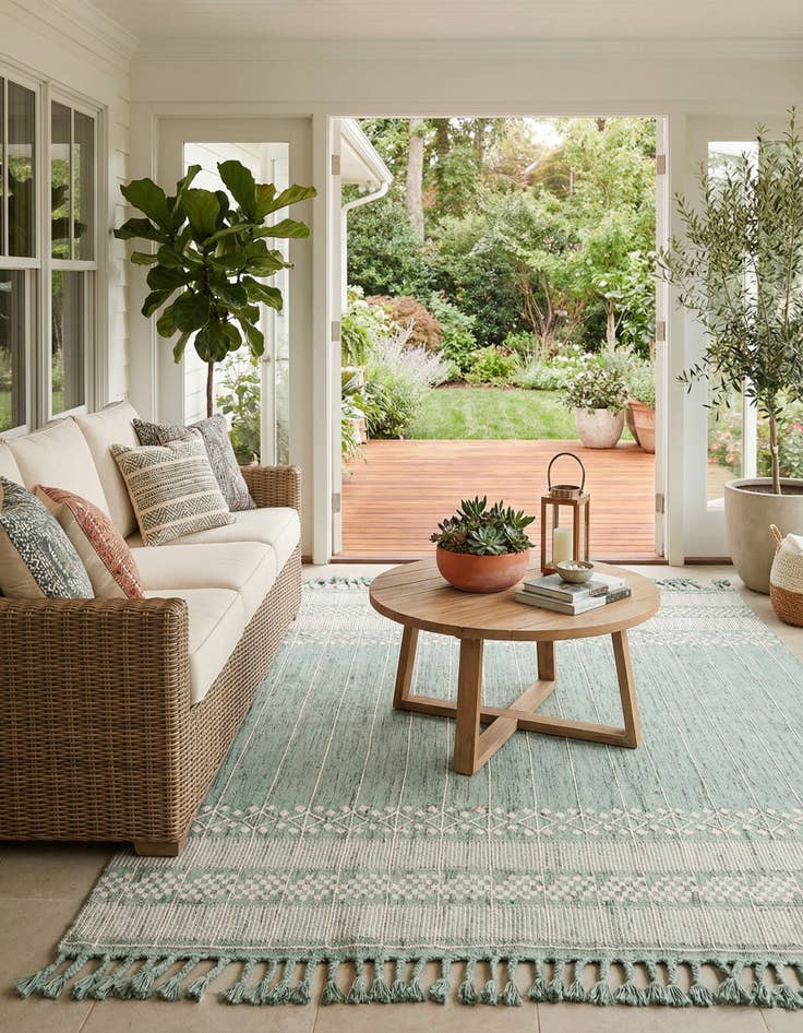 Detail image of 7' 10 x 10'  Washable Eco Bohemian Indoor / Outdoor Rug