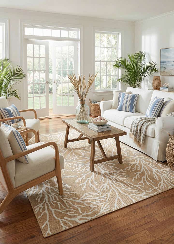 9' x 12' Easy-Clean Coastal Indoor / Outdoor Rug