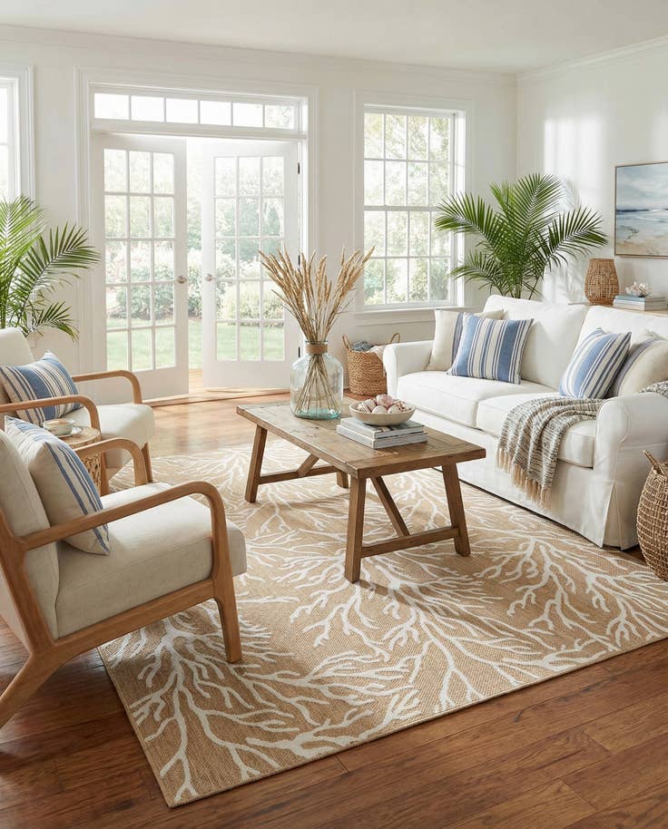 Detail image of 9' x 12' Easy-Clean Coastal Indoor / Outdoor Rug