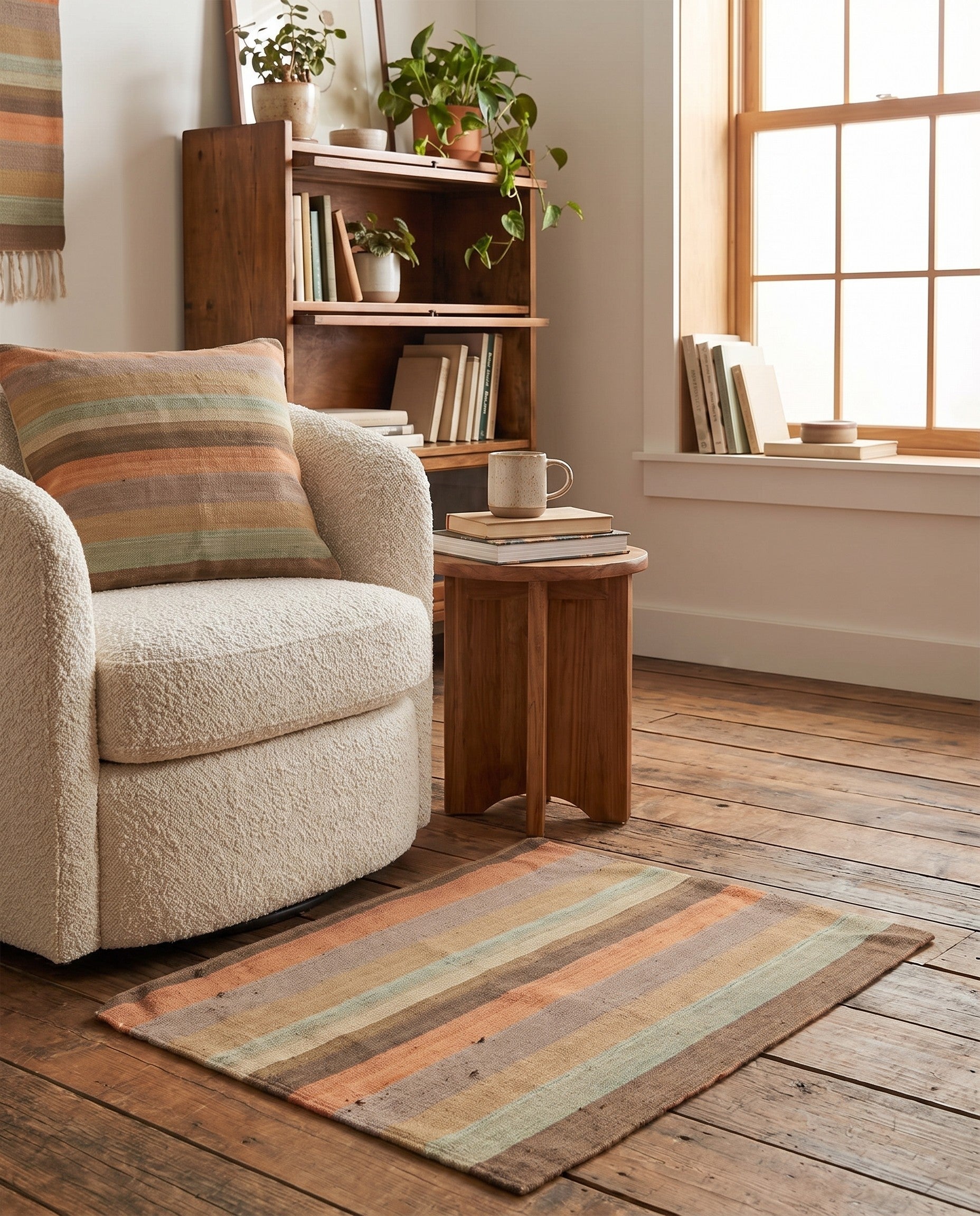 2' 7 x 3' 3 Hand Woven Pillow Wool Square Rug