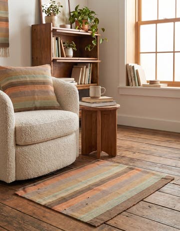 2' 7 x 3' 3 Hand Woven Pillow Wool Square Rug
