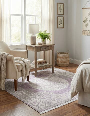 Purple Modern Classical Square Rug
