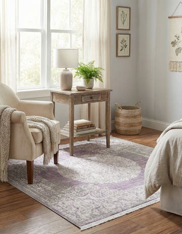 Purple Modern Classical Square Rug