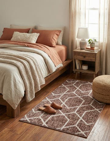 Dusty Rose Eco Trellis Rug